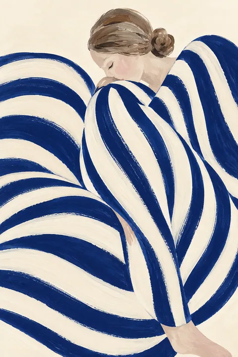 Resting in Blue Stripes