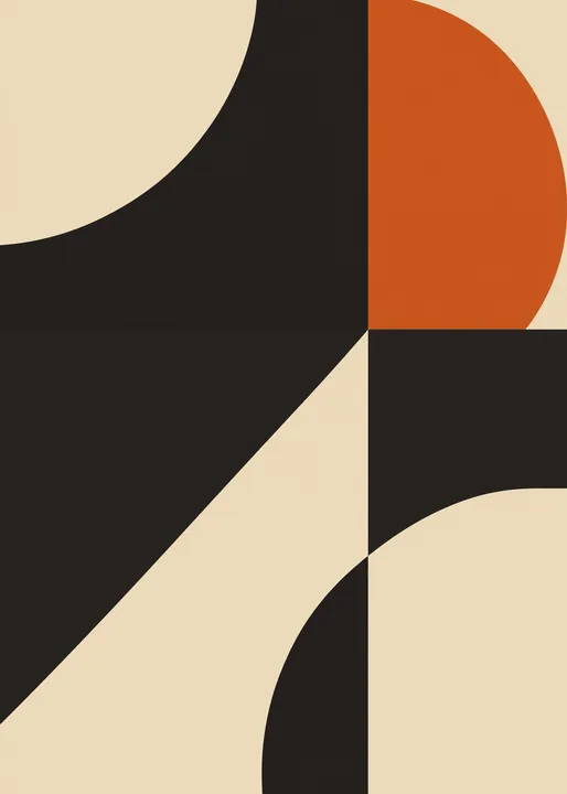 Rust and Black Geometric Balance