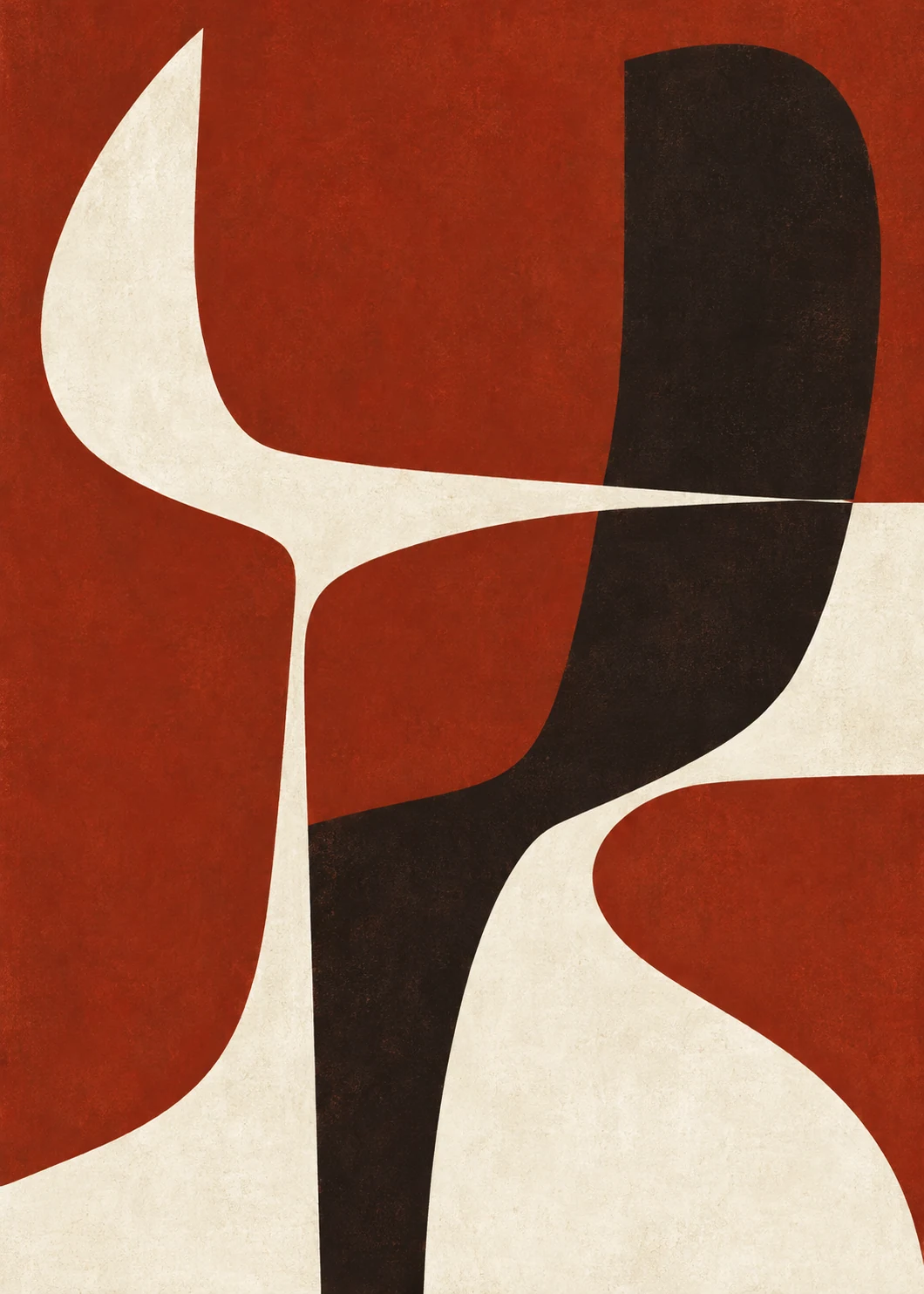 Rust and Black Interlocking Forms