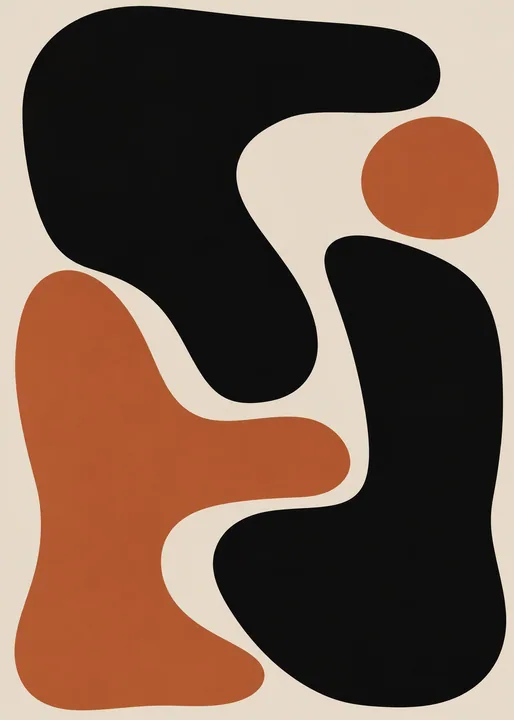 Rust and Black Organic Forms