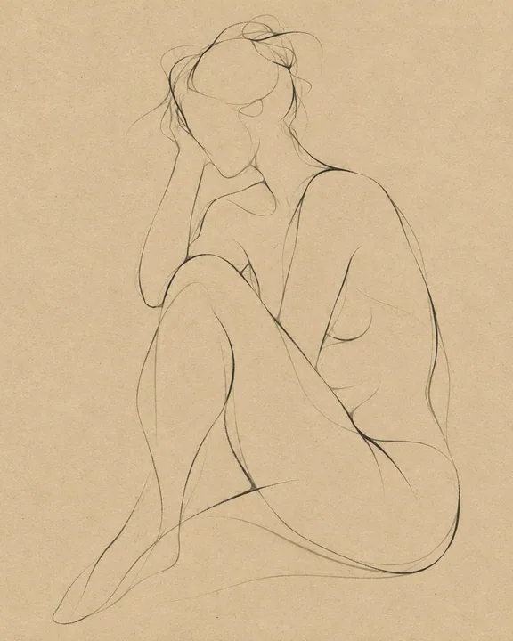 Seated Nude in Pencil