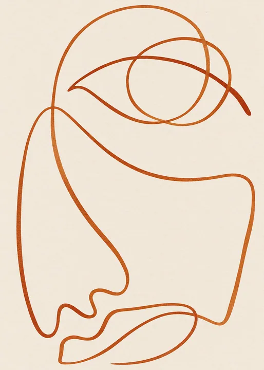 Single-Line Face in Terracotta