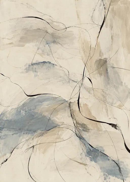 Soft Blue Abstract Gestures