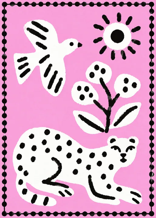 Spotted Hare and Flower