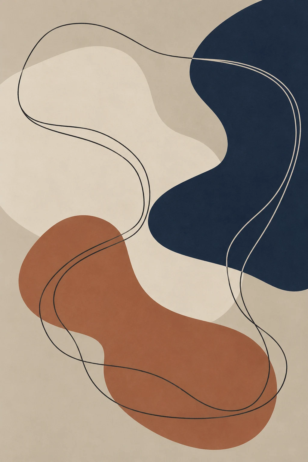 Tidal Forms in Navy and Clay