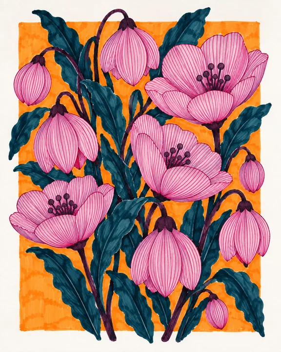 Tulips Against Violet