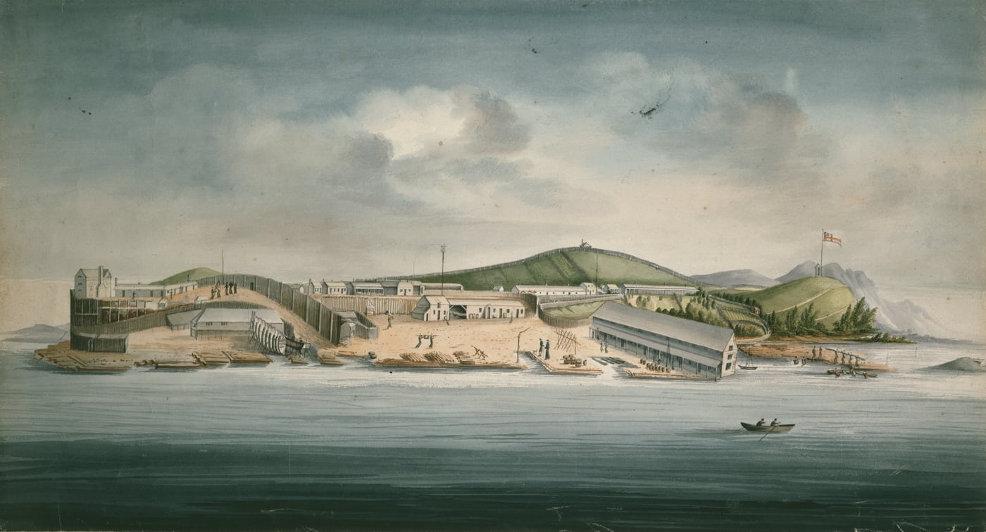 A north east view of Macquarie Harbour by William Buelow Gould, 1833 — digital art print download