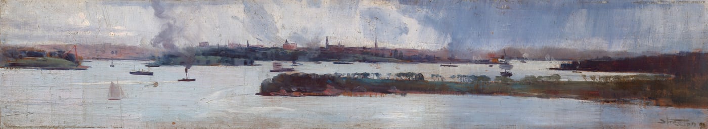 Rain over Sydney Harbour by Arthur Streeton, 1893 — digital art print download