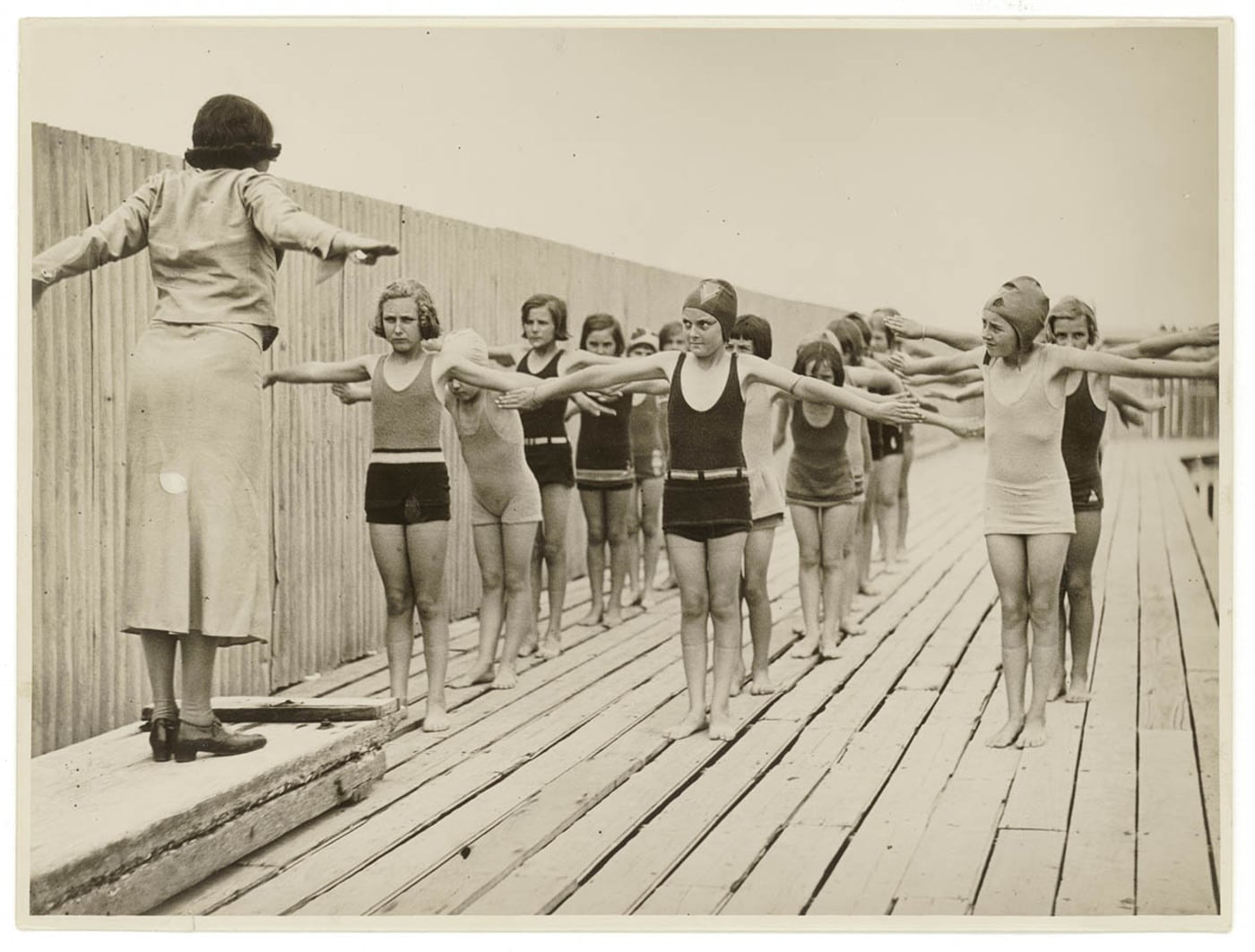 Swimming class for girls by Sam Hood — digital art print download