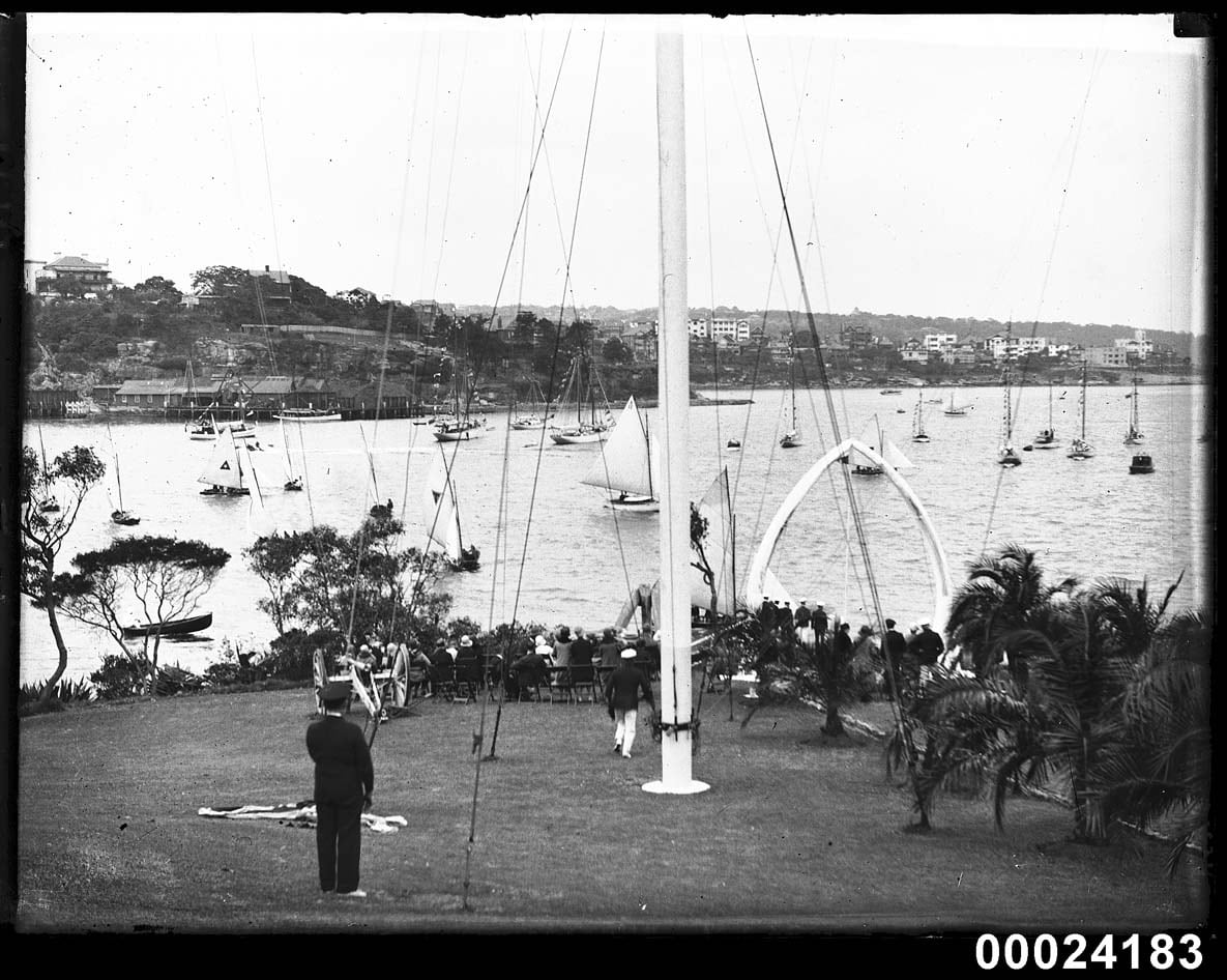 Royal Sydney Yacht Squadron foreshore parkland area by Sam Hood, 1909–1930 — digital art print download