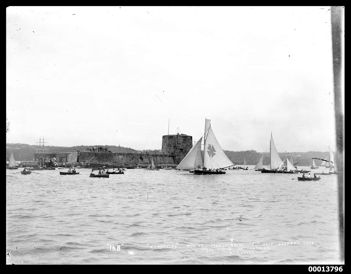 ESMERALDA winning intercolonial 22-footers by William Frederick Hall (likely) / William Hall studio, 1894 — digital art…