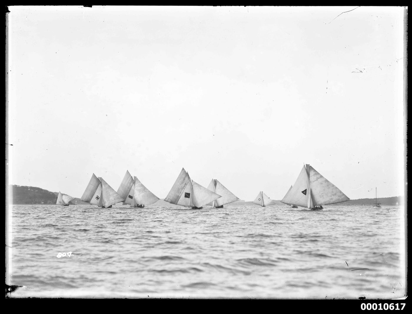 Yachts under sail on Sydney Harbour by William Hall collection — digital art print download