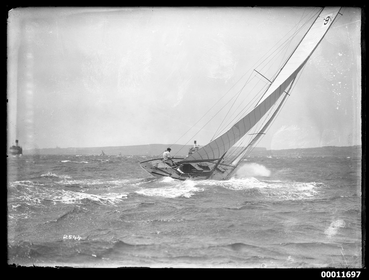 Yacht sailing on Sydney Harbour by William Hall collection — digital art print download