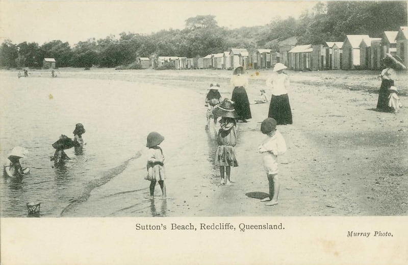 Sutton’s Beach, Redcliffe, Queensland by Murray Photo, 1910 — digital art print download
