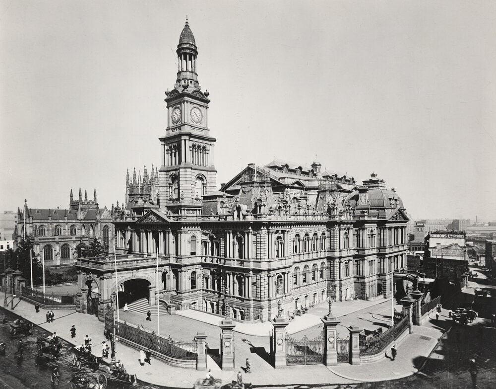 Sydney Town Hall, George Street, c. 1900 by Unidentified photographer — digital art print download