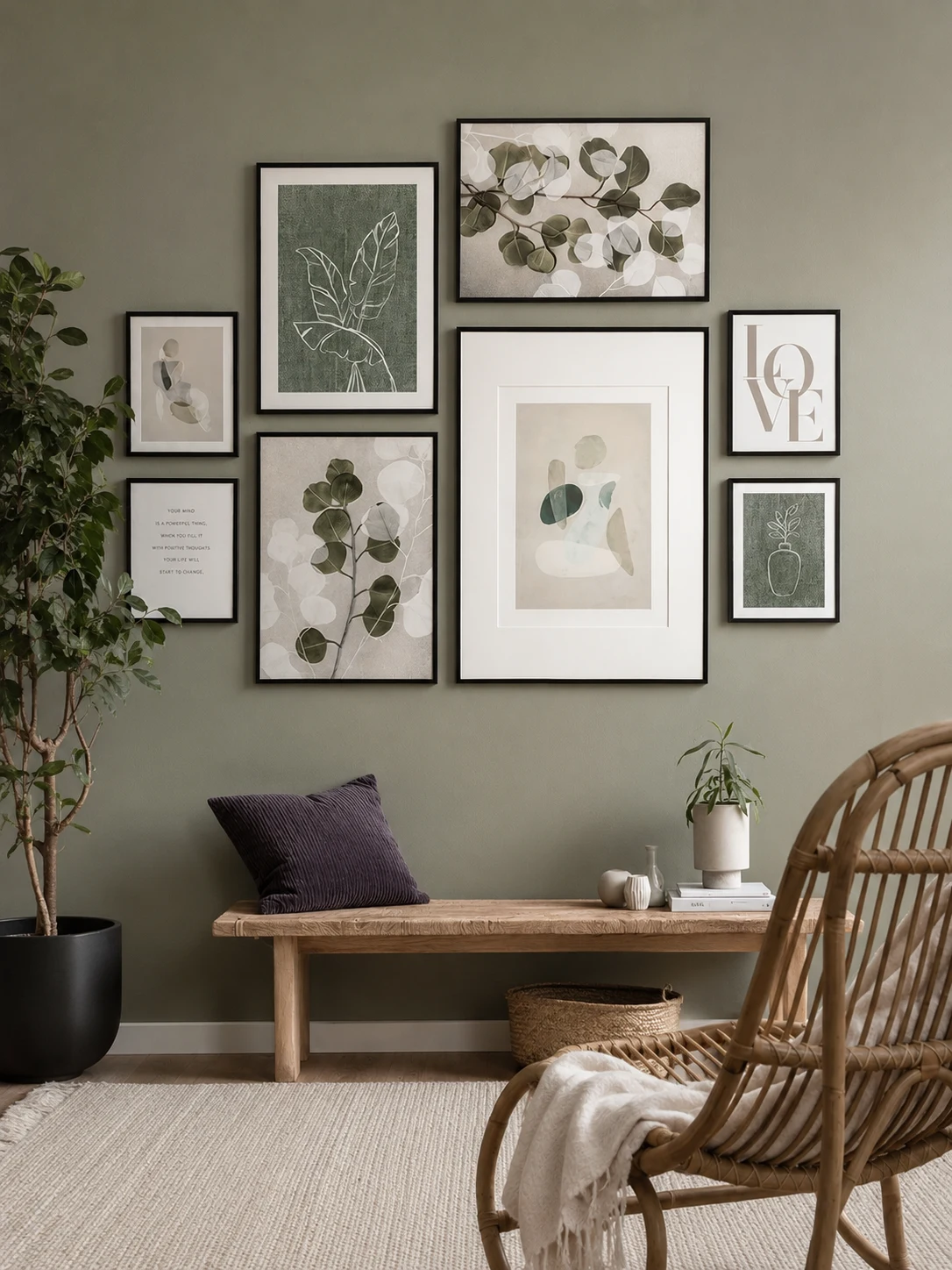 Cozy Eucalyptus Forest Poster Set for Interiors