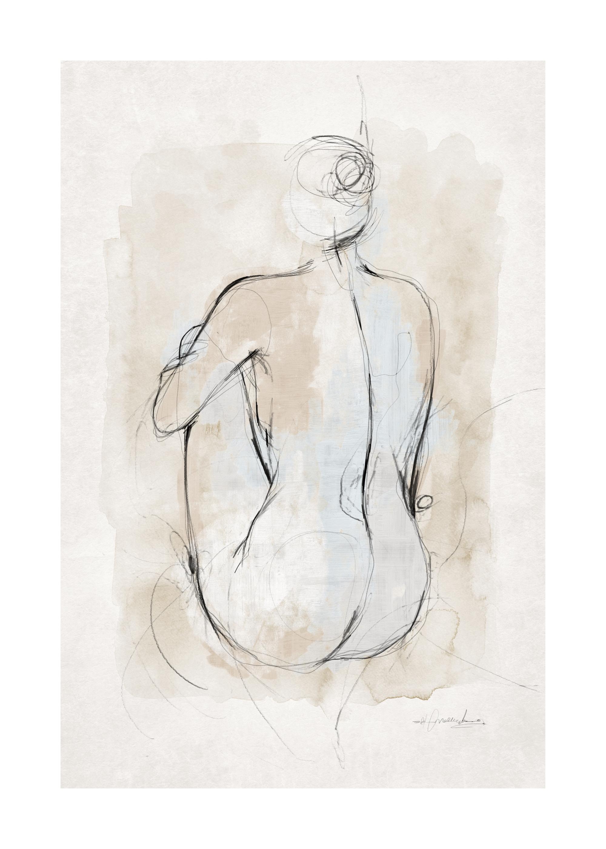 Abstract Body Sketch No1 Print
