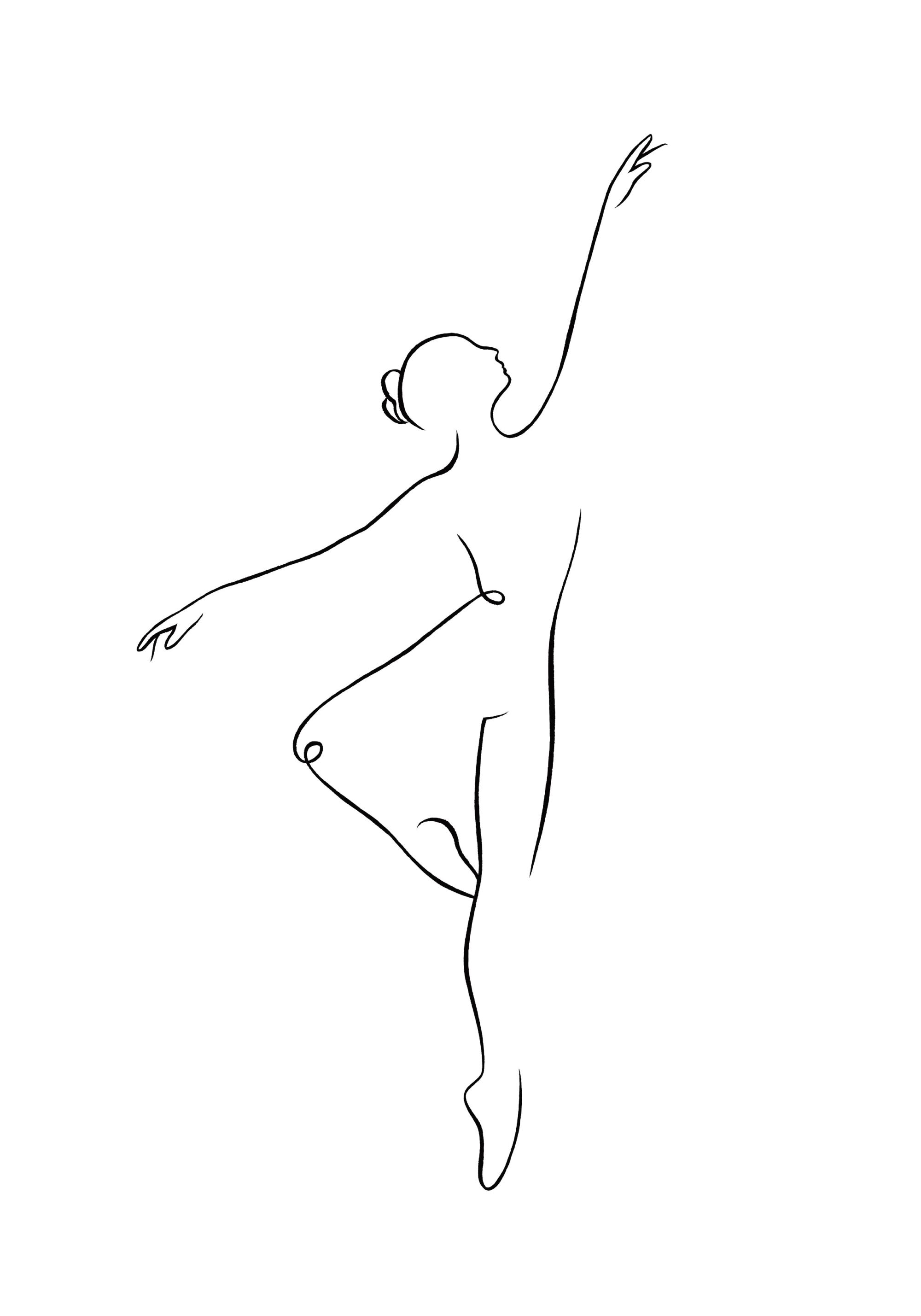Ballerina Line Art Print