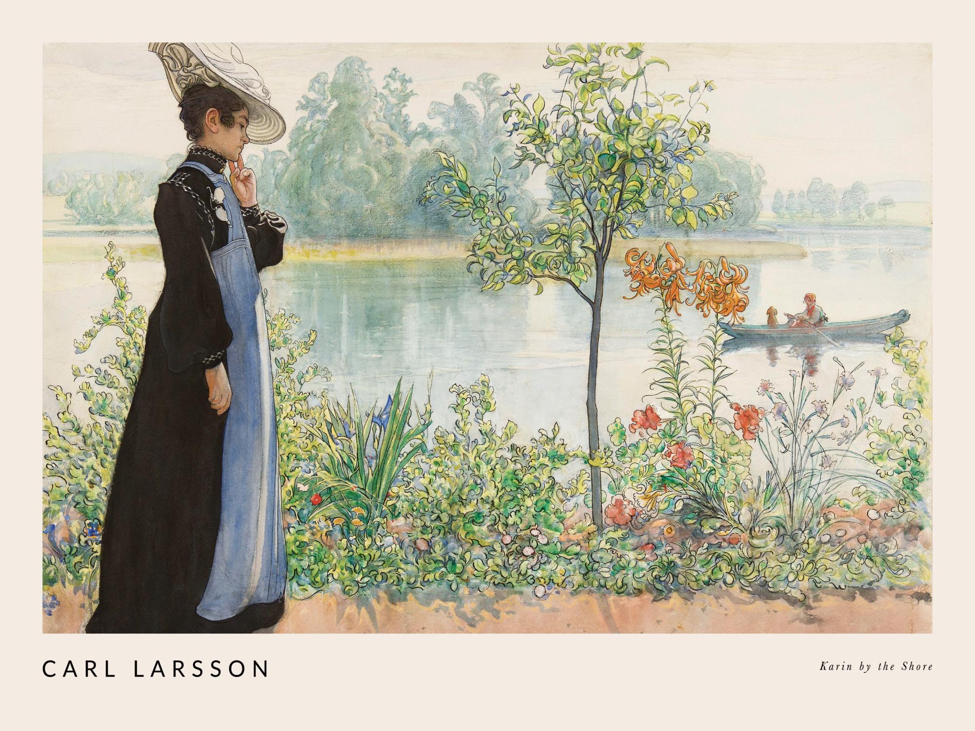 Carl Larsson - Karin by the Shore Print