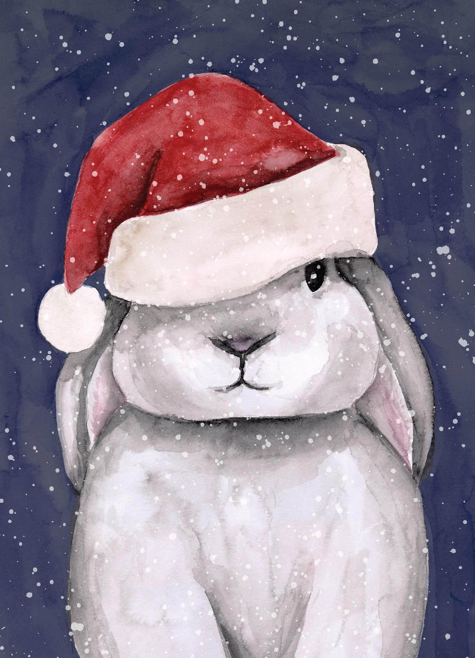 Christmas Bunny Print