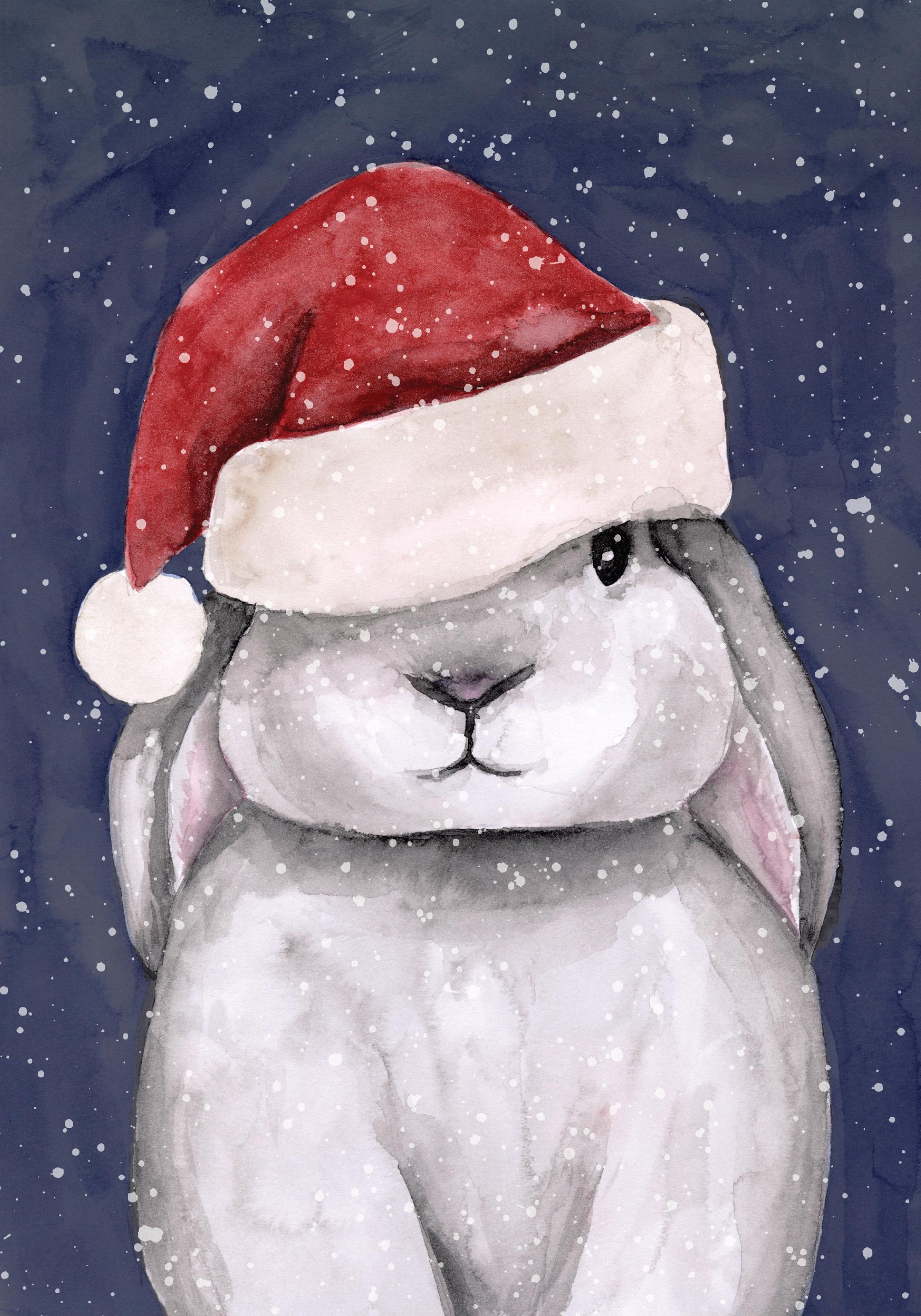 Christmas Bunny Print