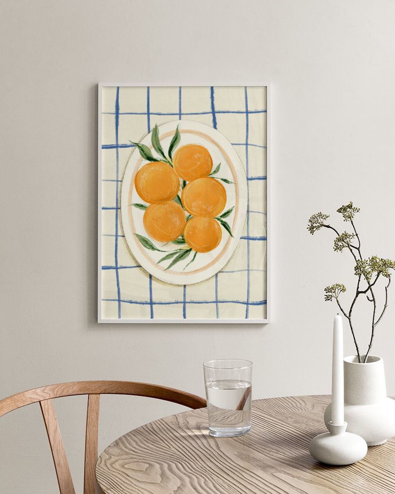 Citrus on Checkers Print
