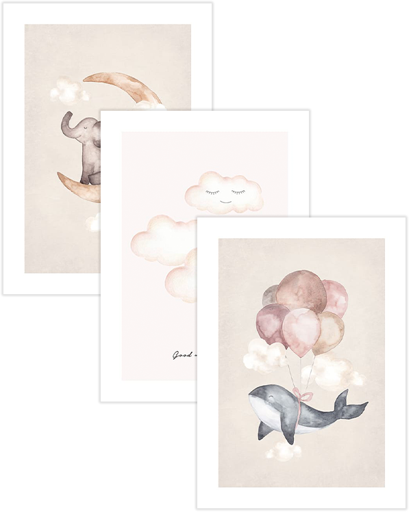 Dreaming Elephant Trio Poster pack