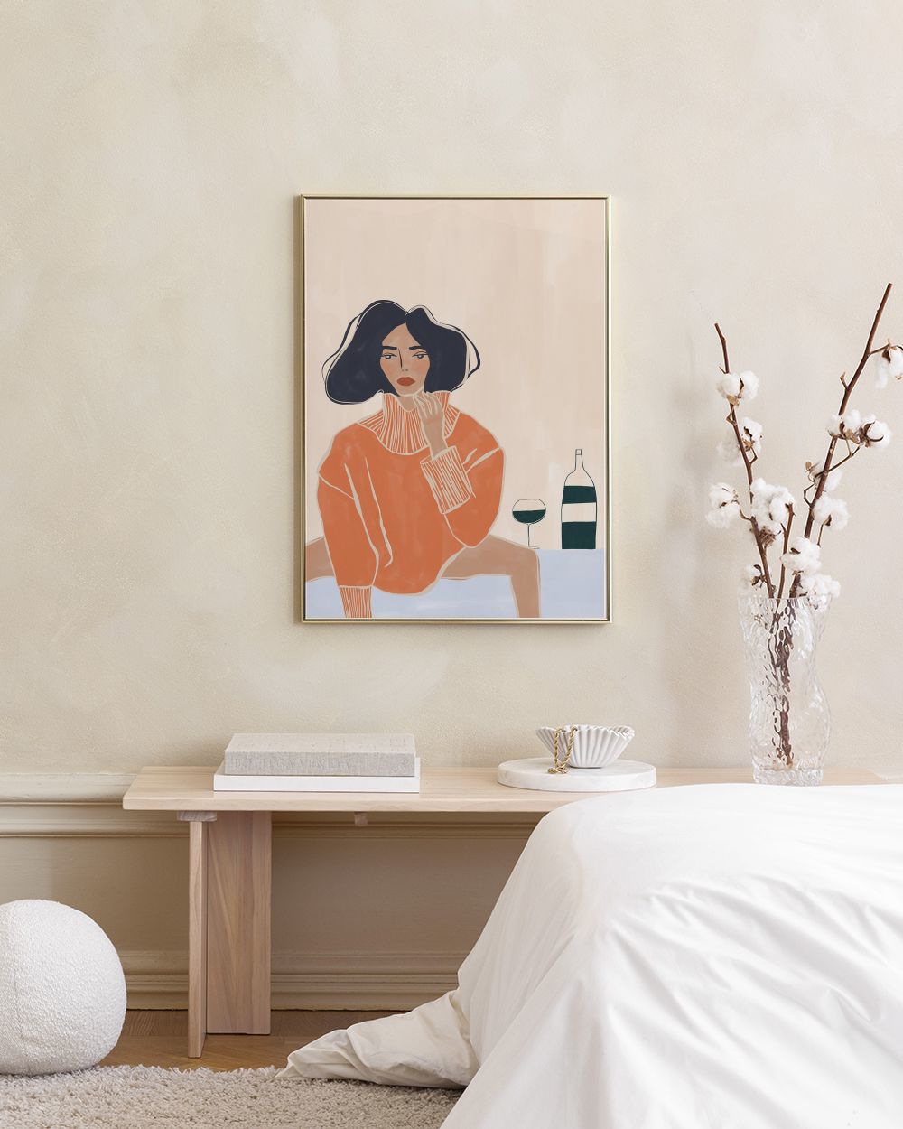 Ivy Green - Woman with Wine Print