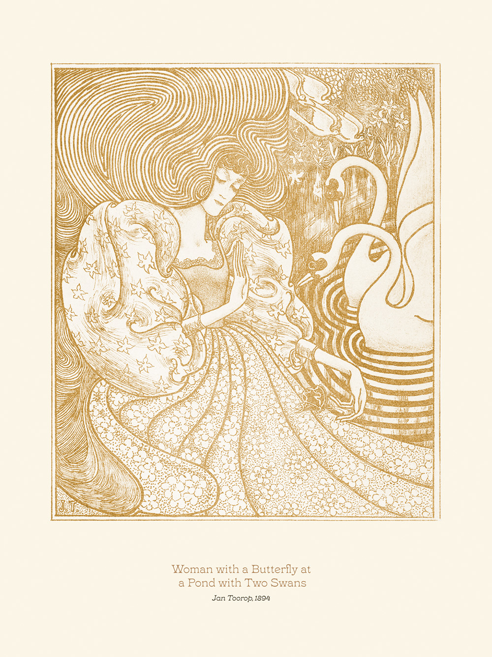 Jan Toorop - Woman with a Butterfly Print