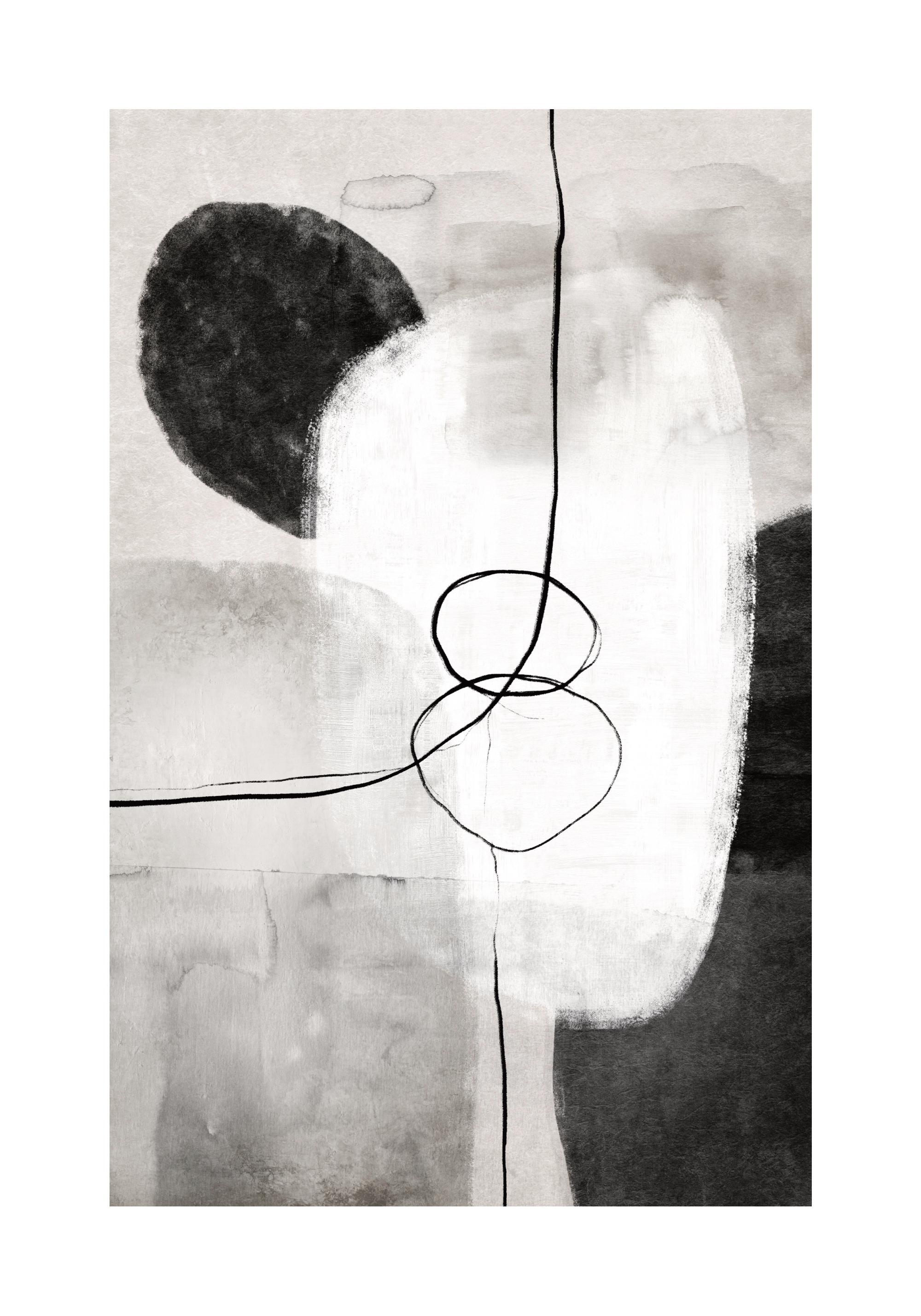 Painted Monochrome Shapes No1 Print