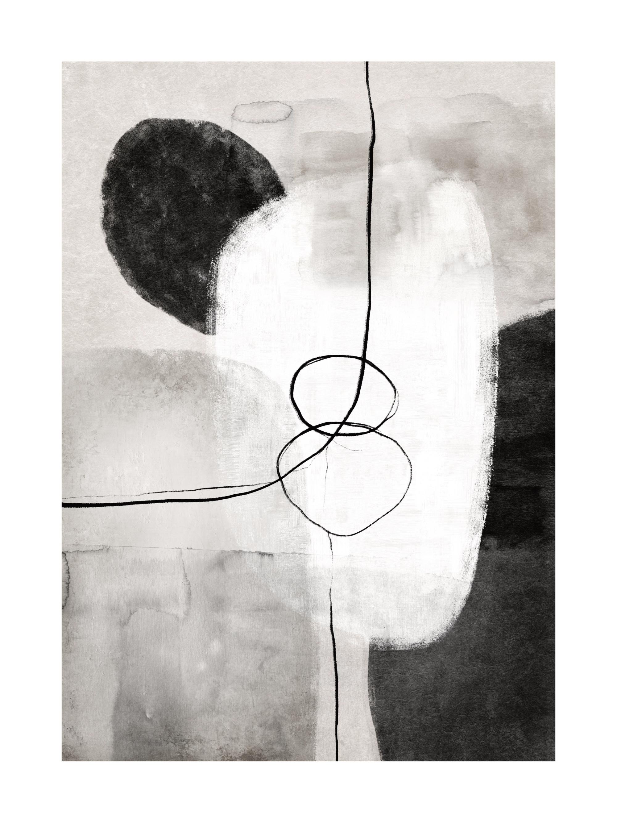 Painted Monochrome Shapes No1 Print