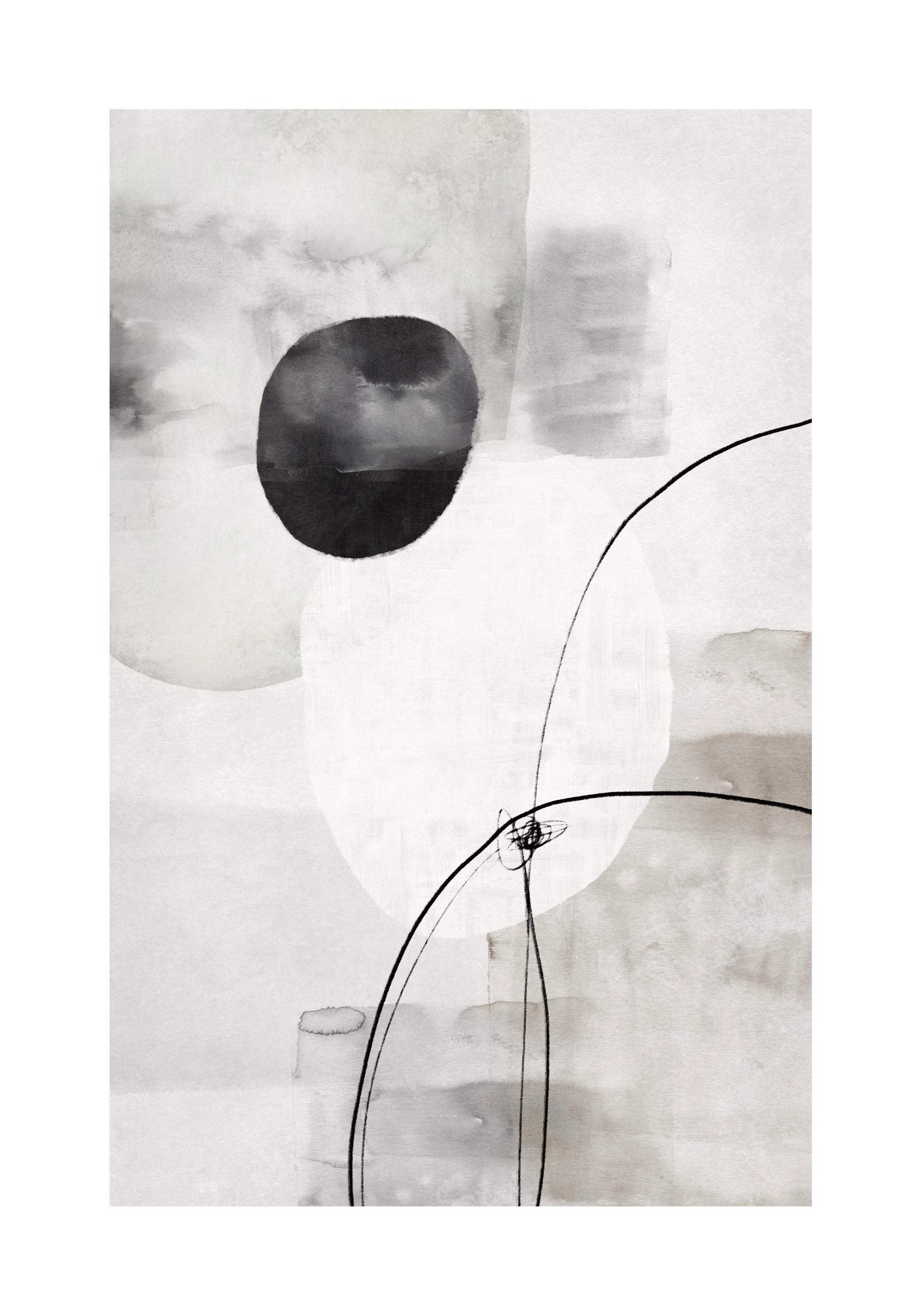 Painted Monochrome Shapes No2 Print