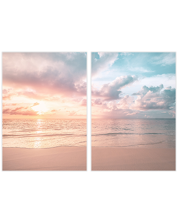 Pastel Sky Beach Duo Poster pack