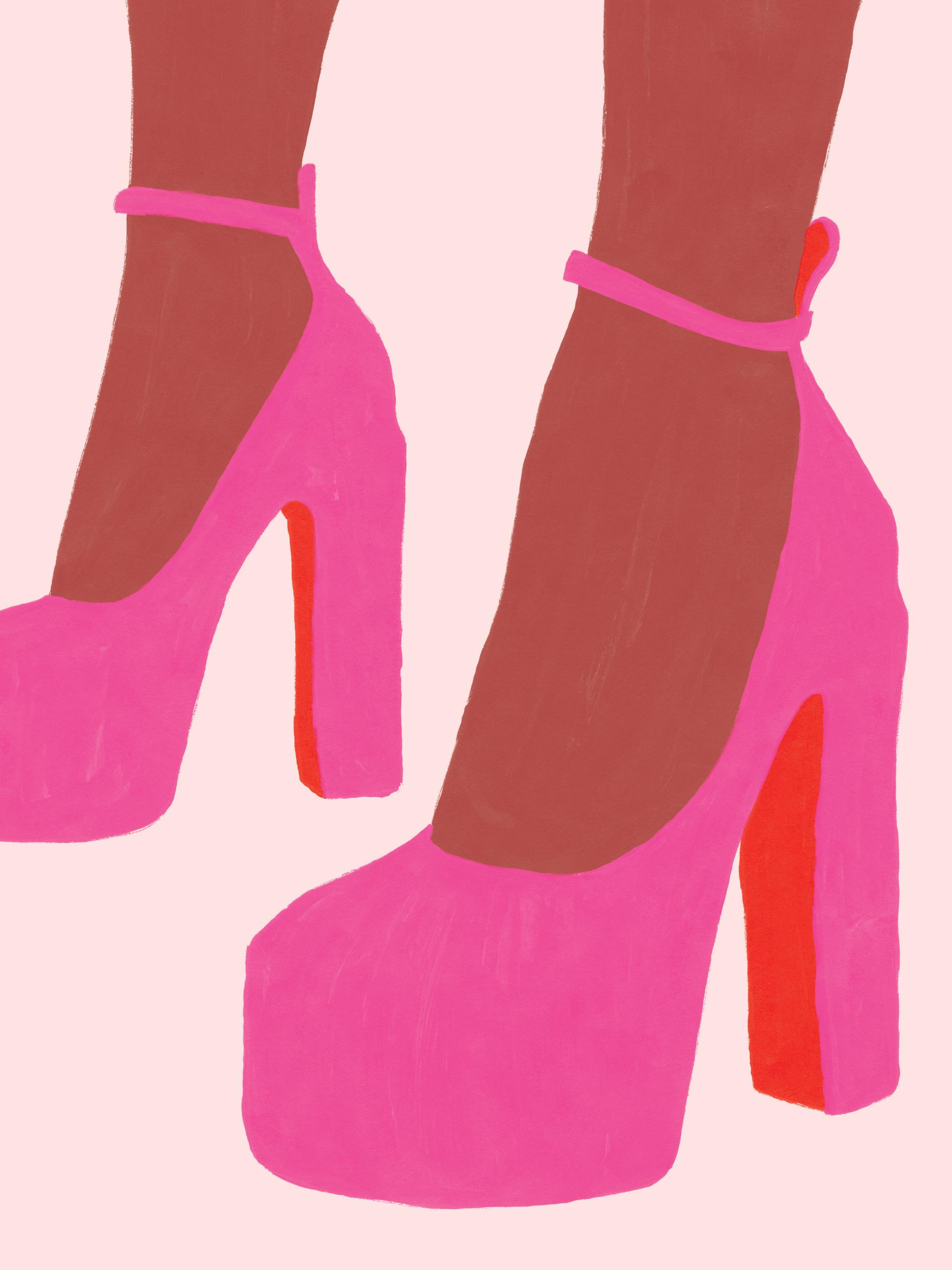 Pink High Heels Print
