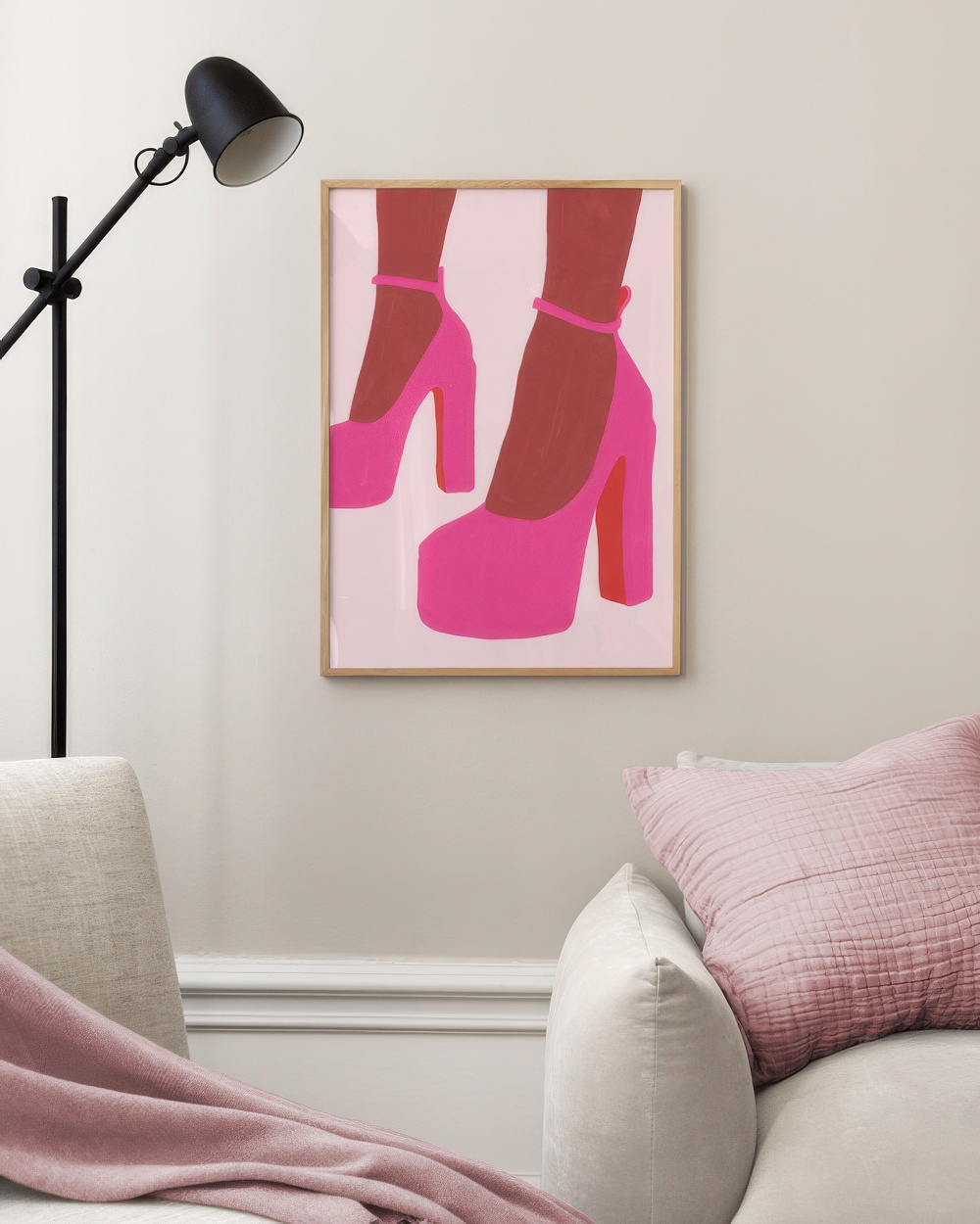 Pink High Heels Print