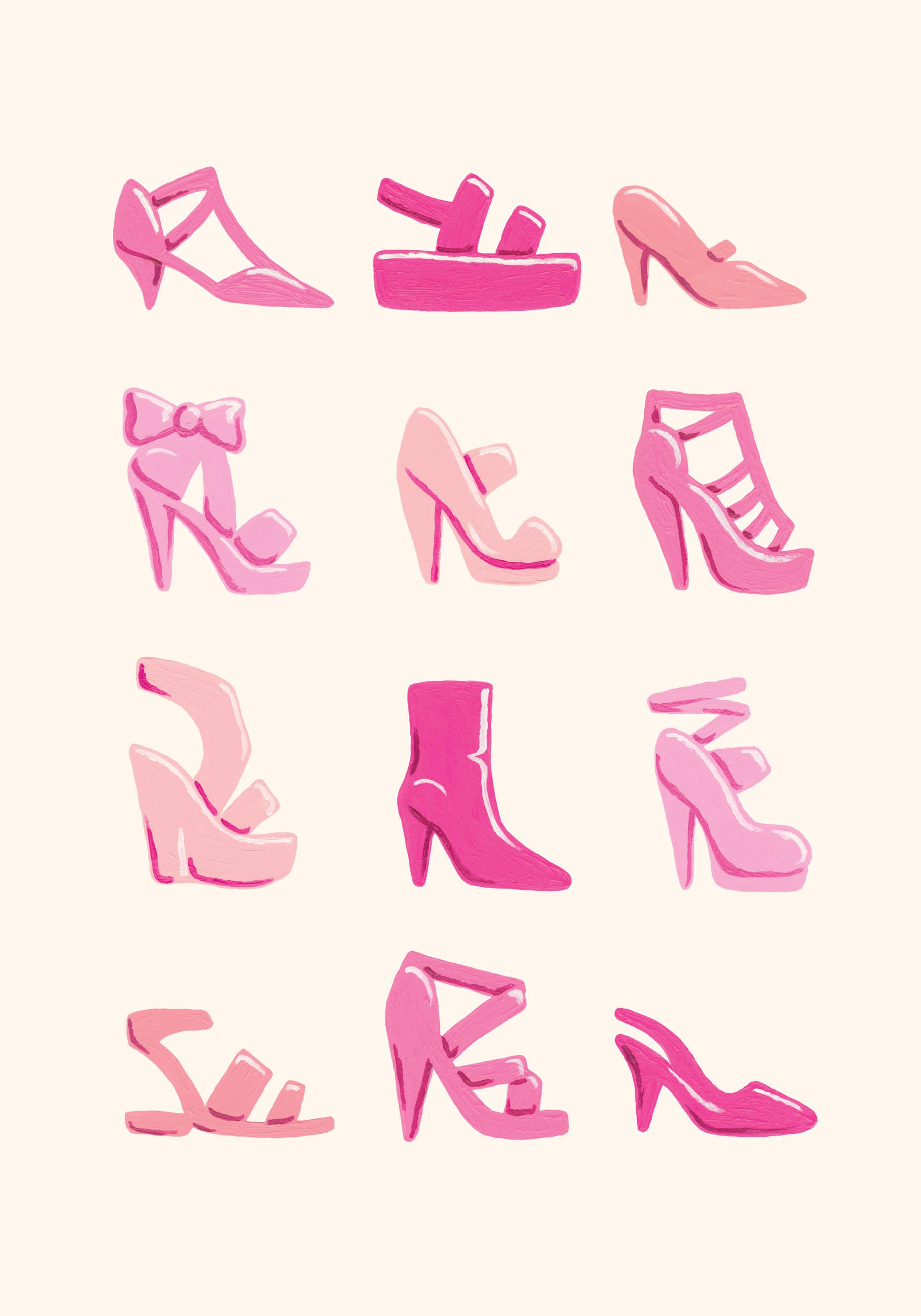 Pink Shoe Collection Print
