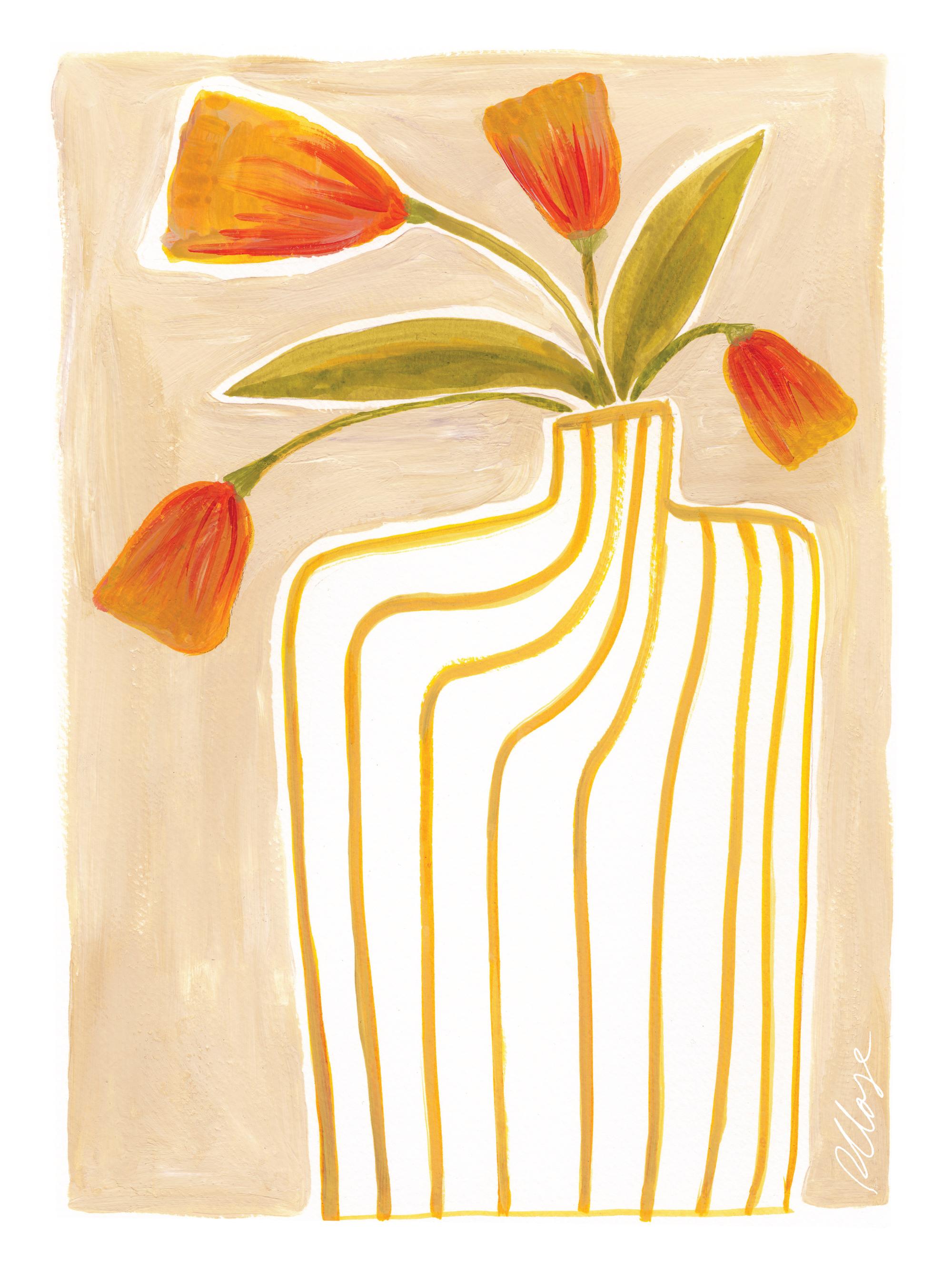 Rosanna Corfe - Spring Tulips Print
