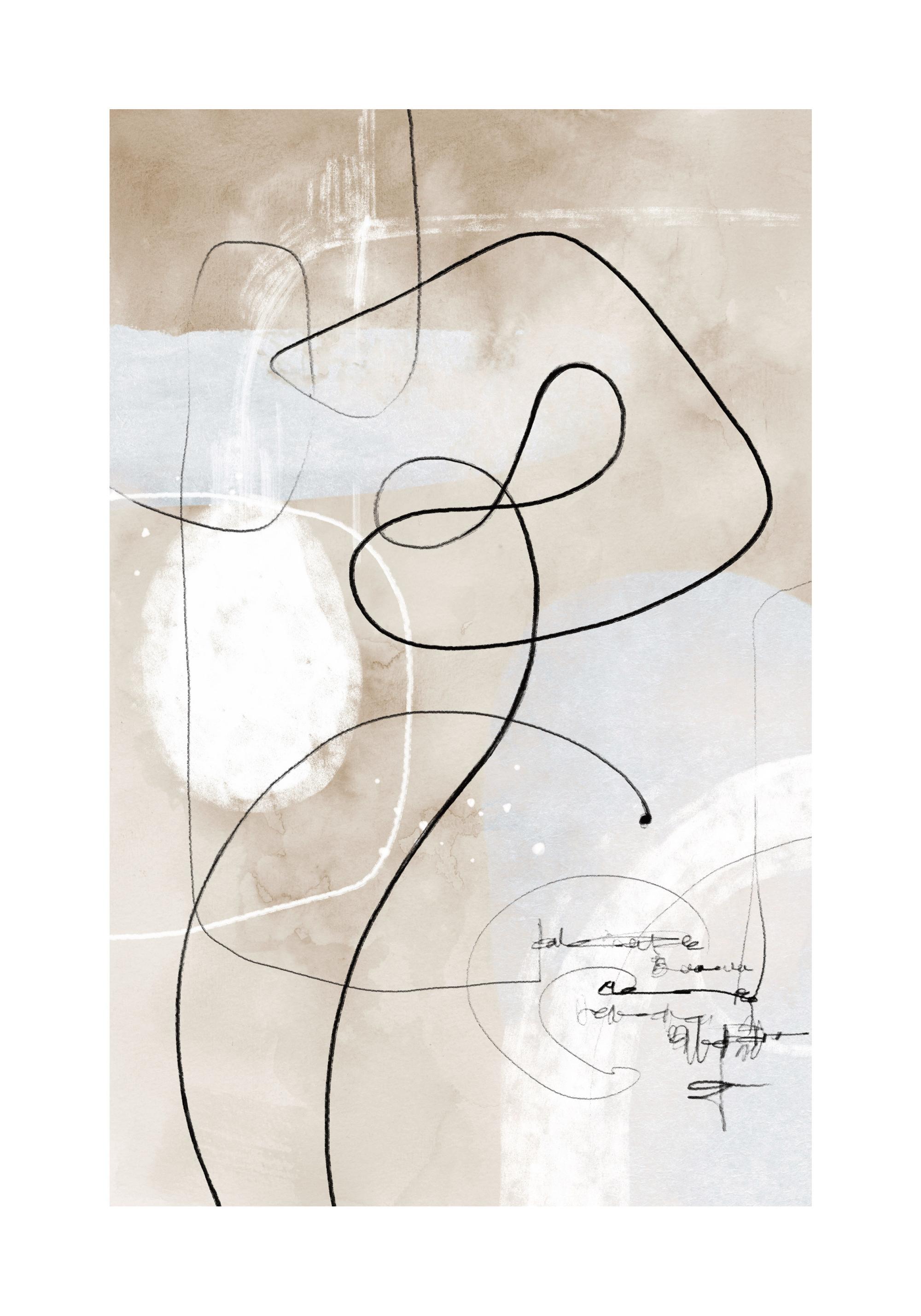 Soft Abstract Lines No1 Print