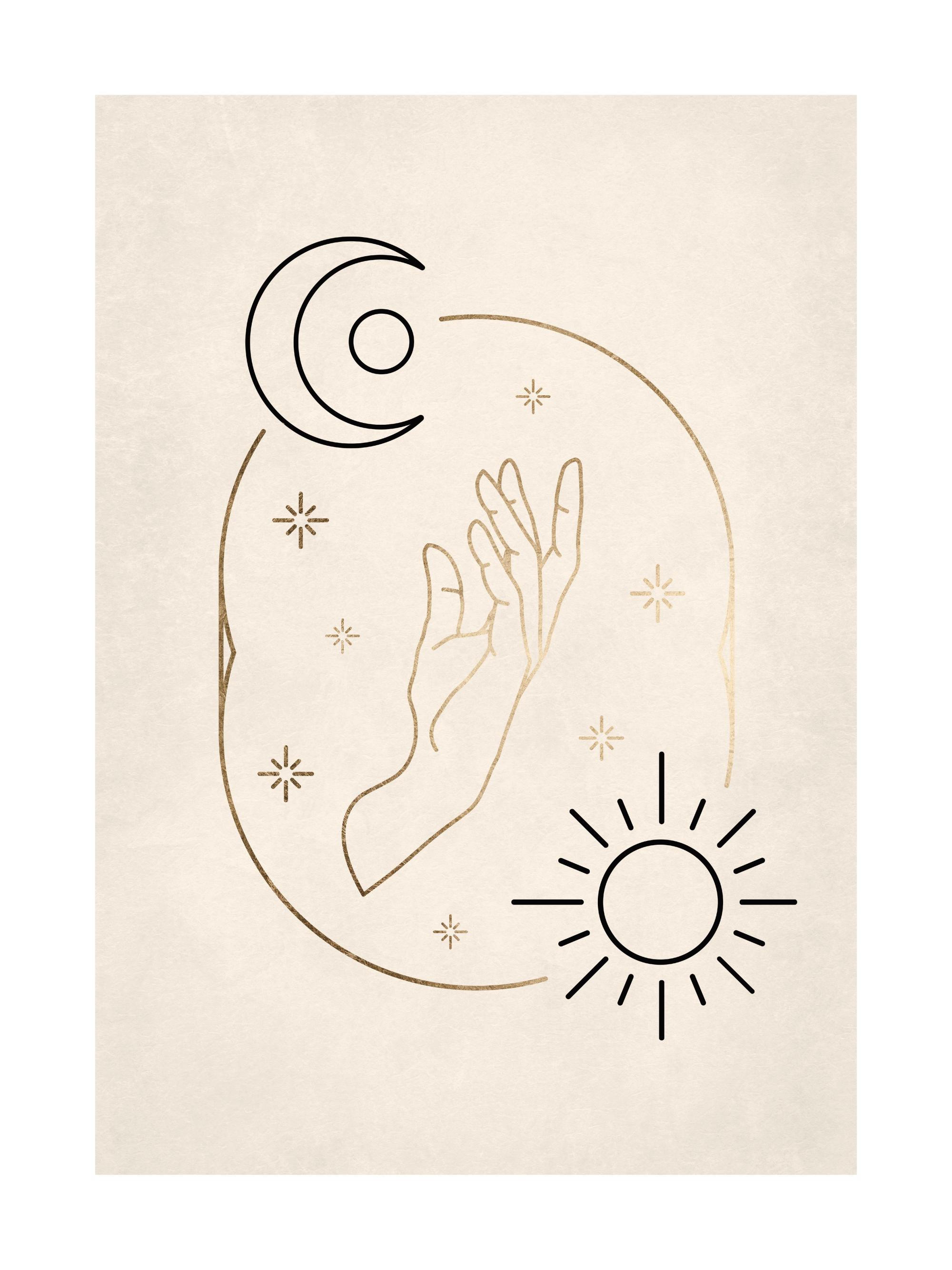 Sun and Moon Hand Print