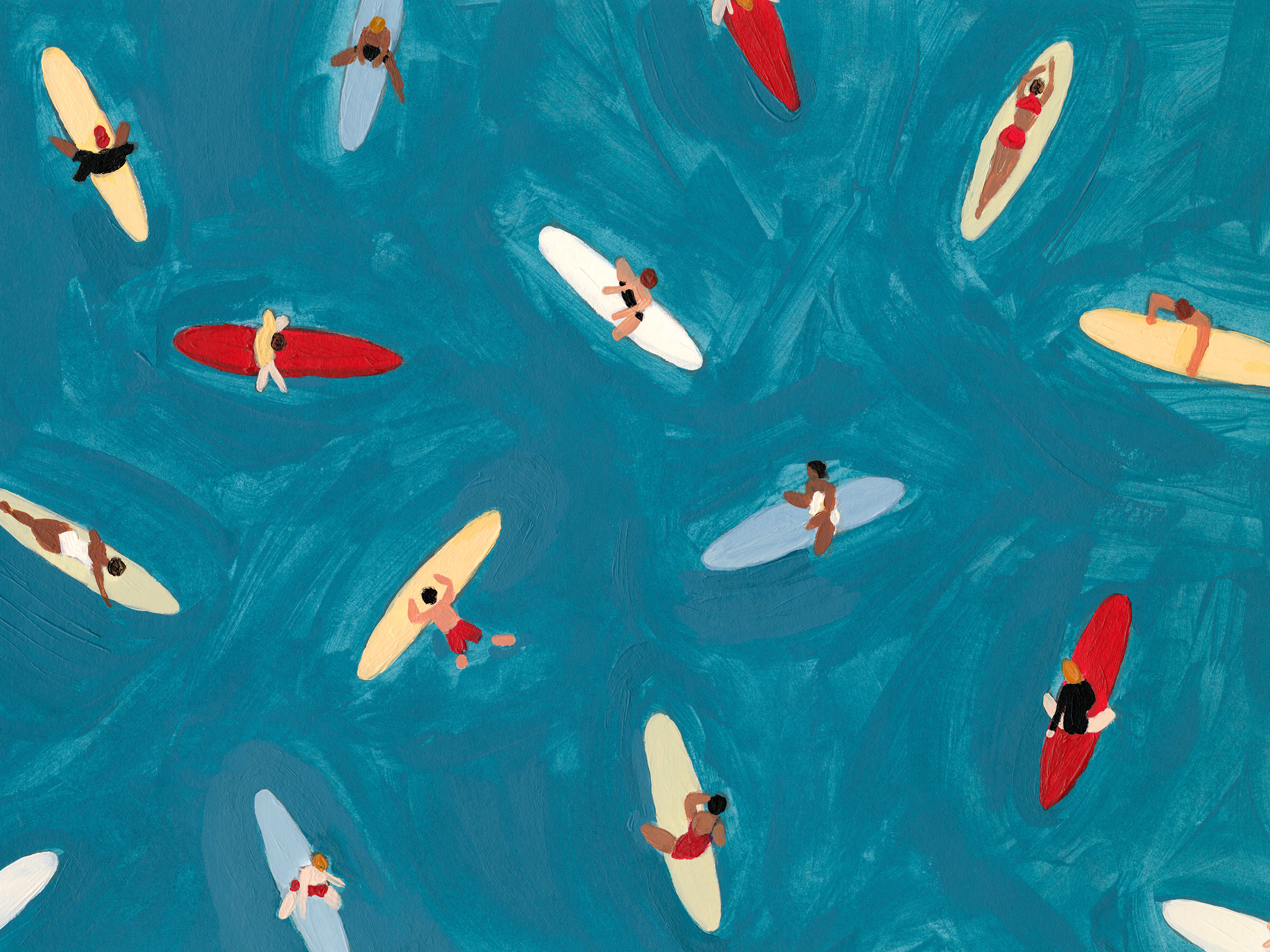 Surfers in the Blue Print