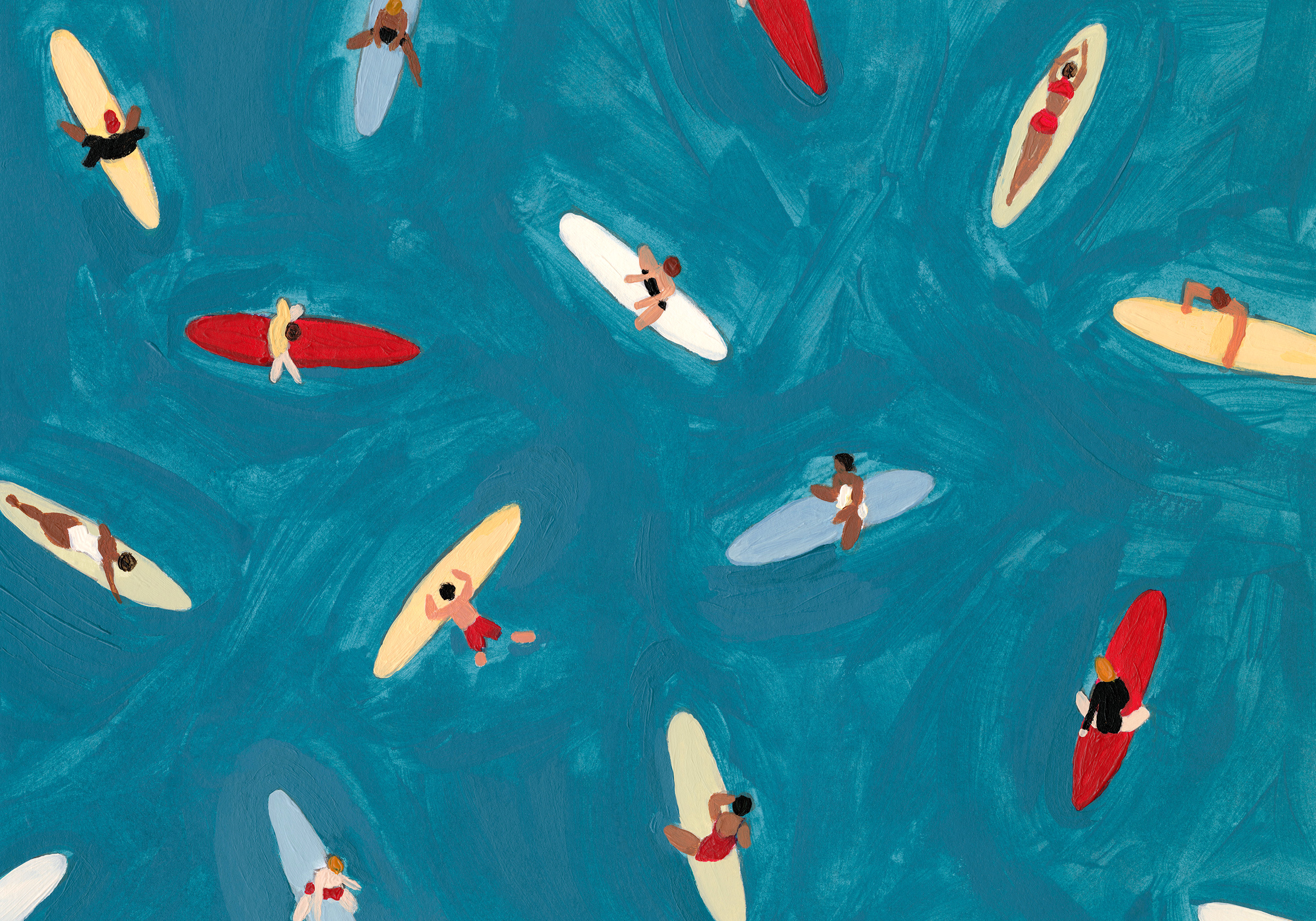 Surfers in the Blue Print