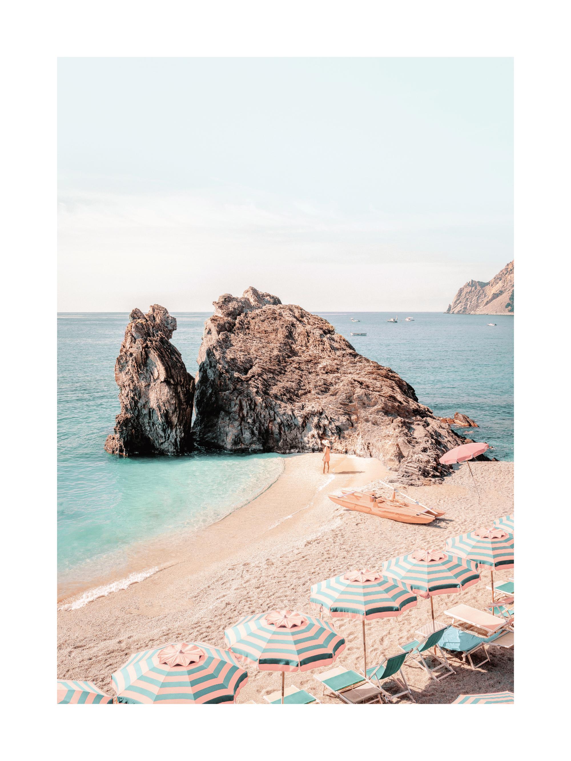Umbrellas on Beach Print