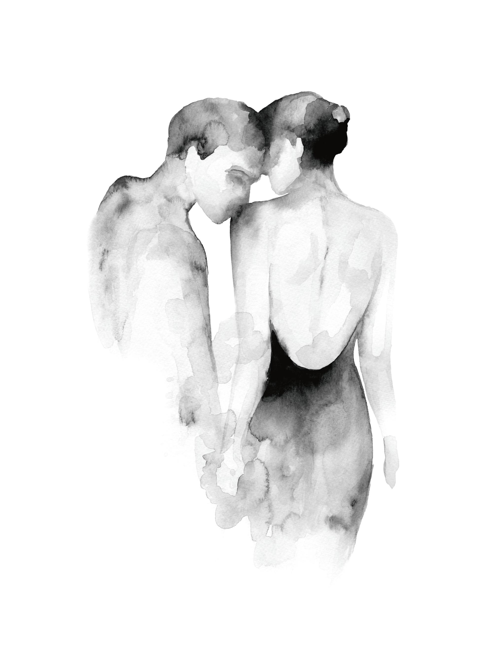 Watercolor Couple Print