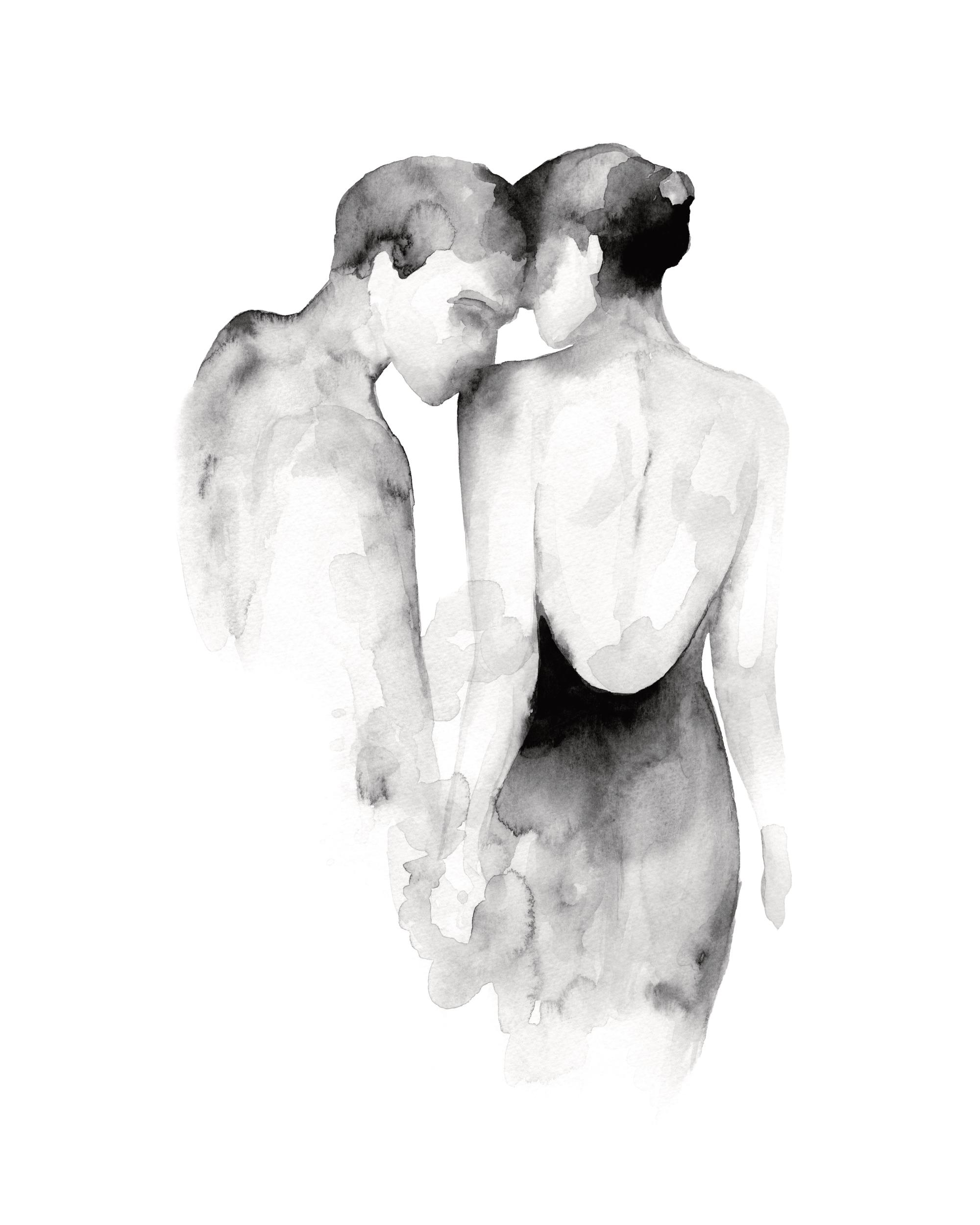 Watercolor Couple Print