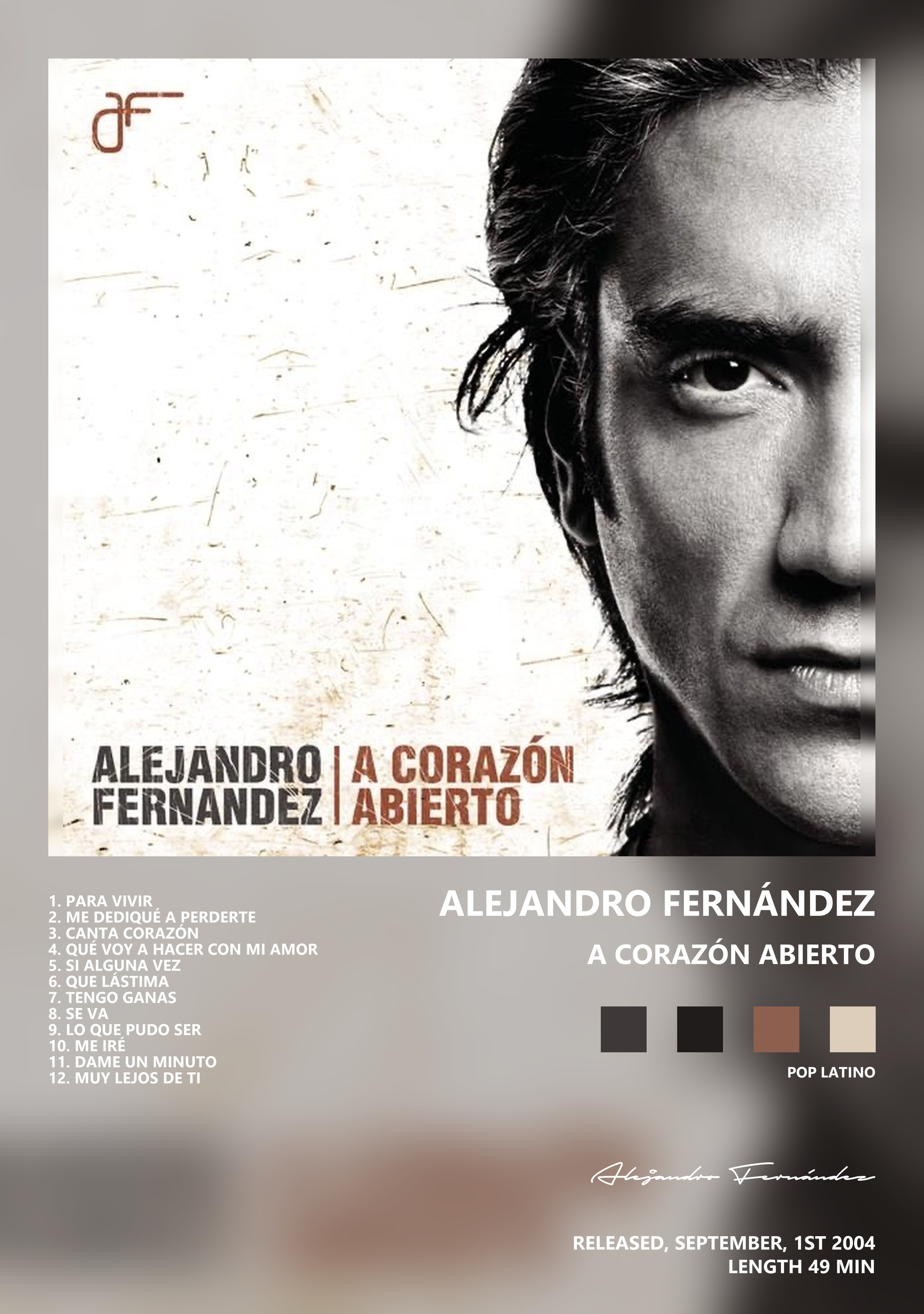 Музыкальный постер: Alejandro Fernández — A Corazón Abierto