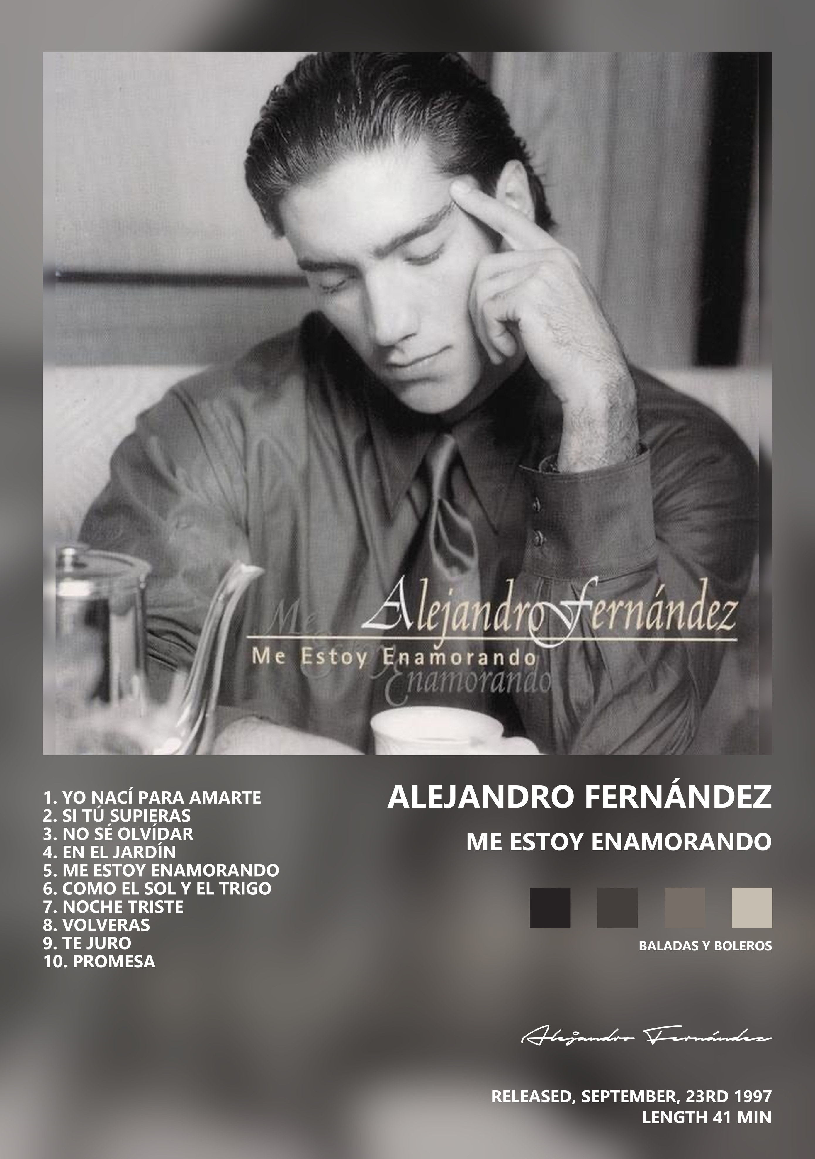 Музыкальный постер: Alejandro Fernández — Me Estoy Enamorando