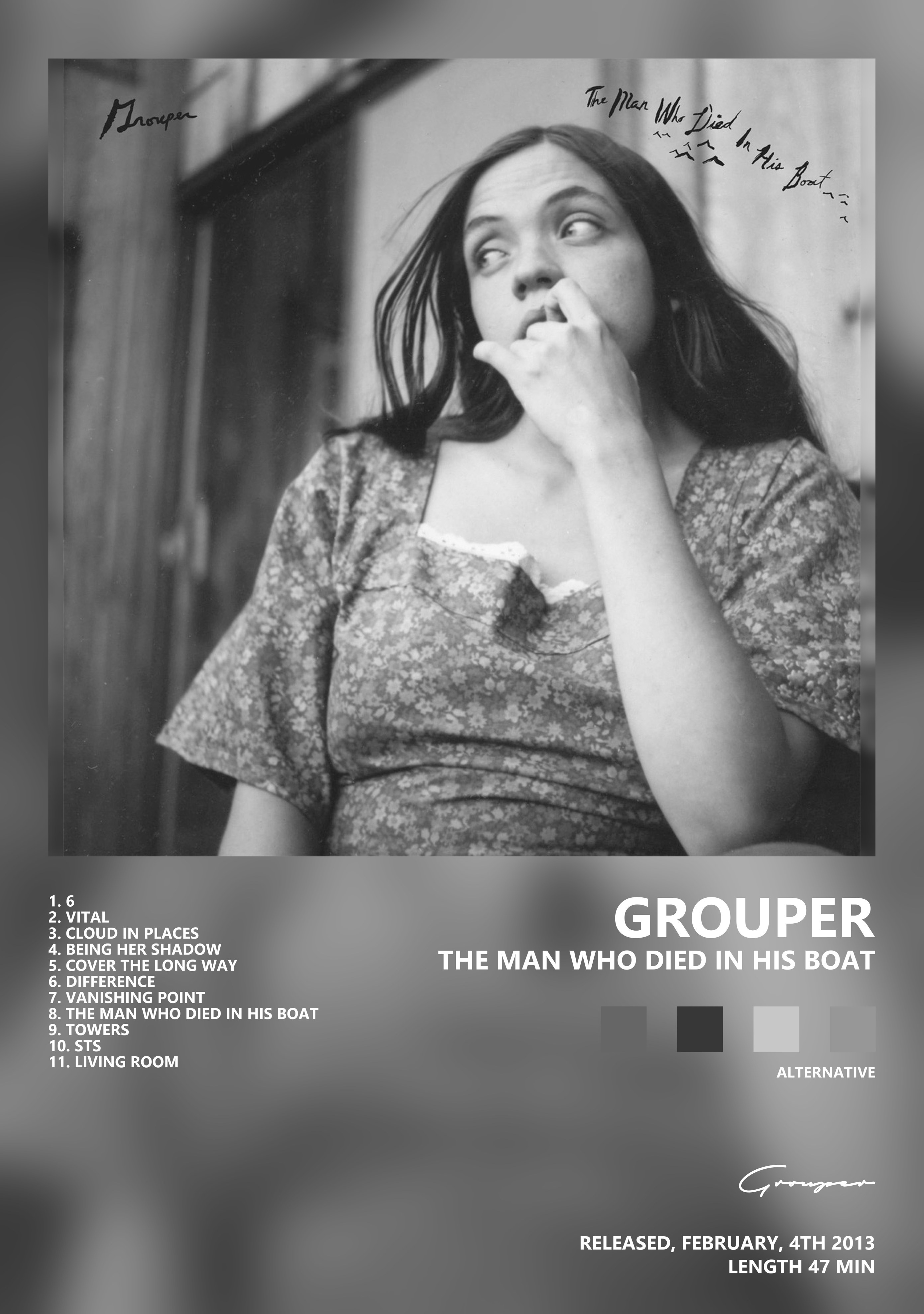 Музыкальный постер: Grouper — The Man Who Died In His Boat