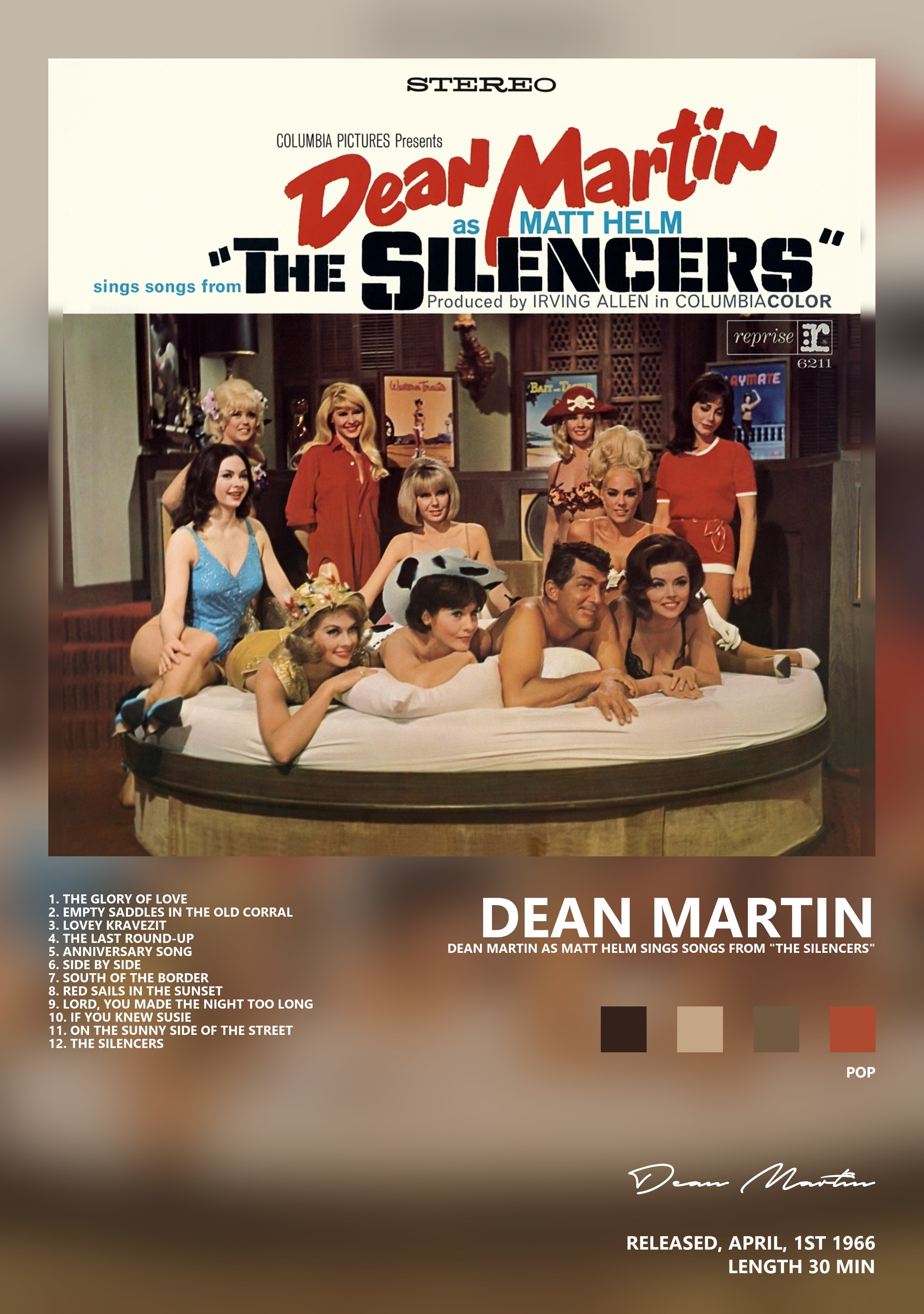 Музыкальный постер: Dean Martin — Dean Martin as Matt Helm Sings Songs from The Silencers
