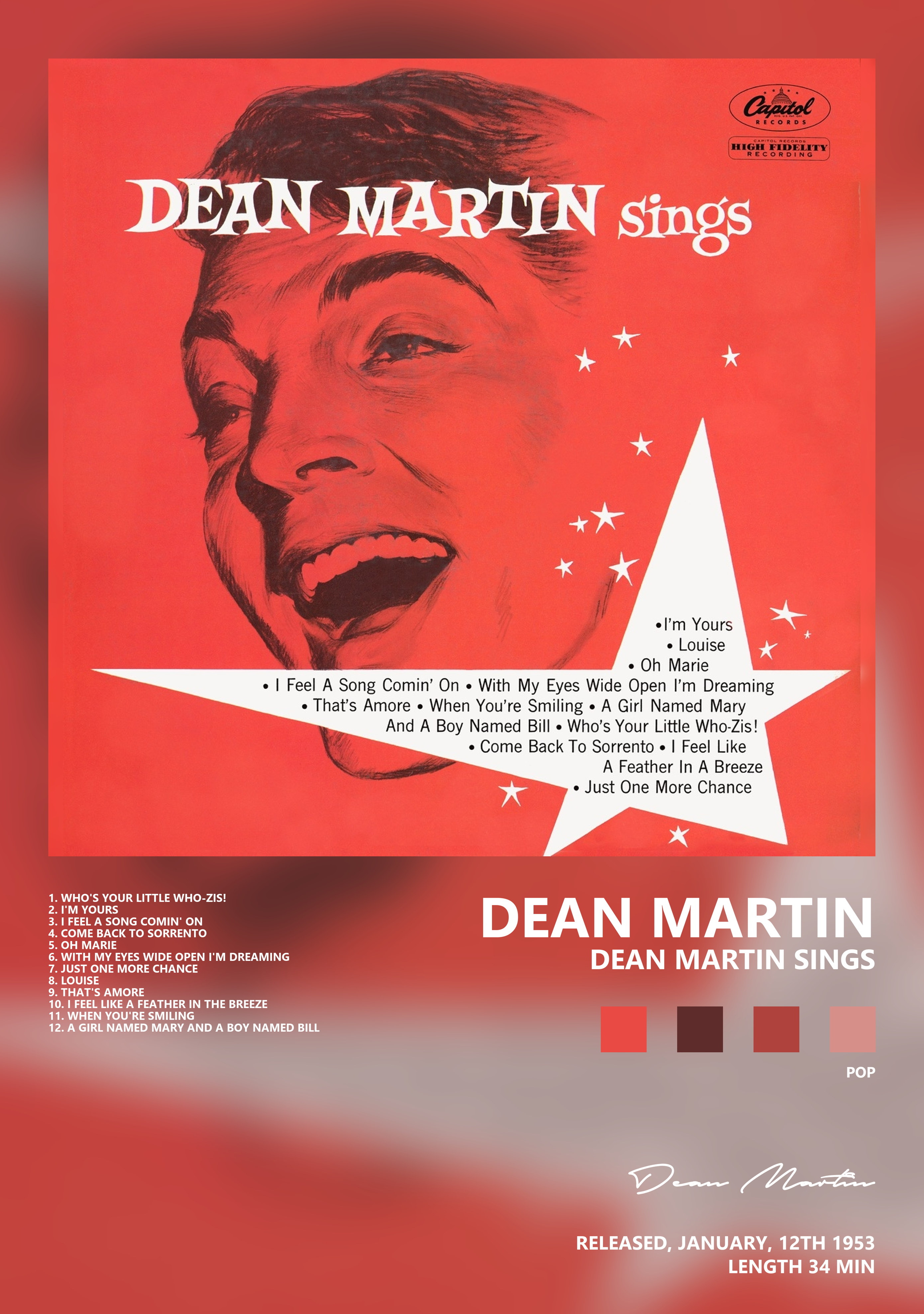 Музыкальный постер: Dean Martin — Dean Martin Sings
