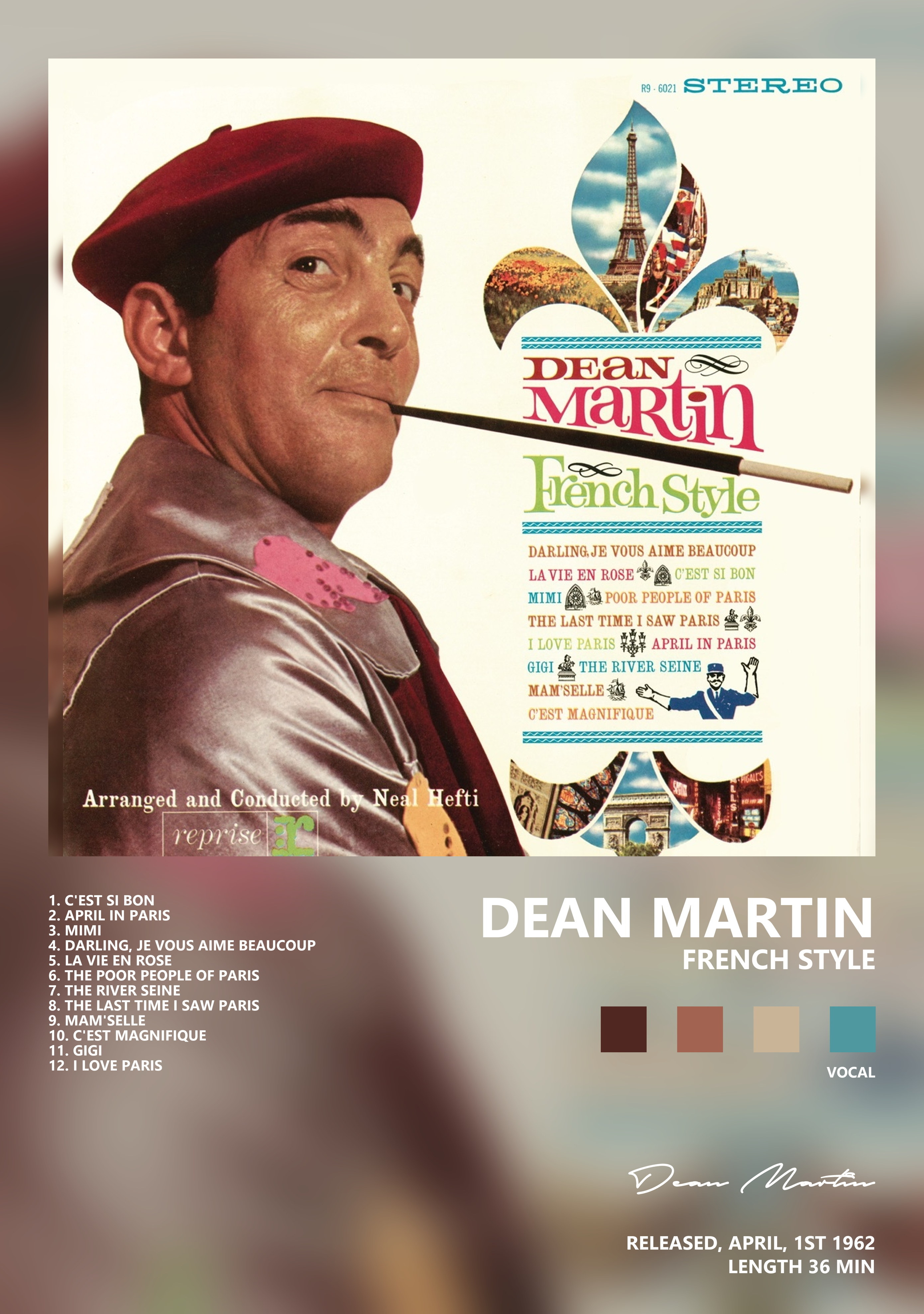 Музыкальный постер: Dean Martin — French Style